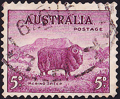 Австралия 1946 год .Мериносовая овца . Каталог 2,25 фунтов .